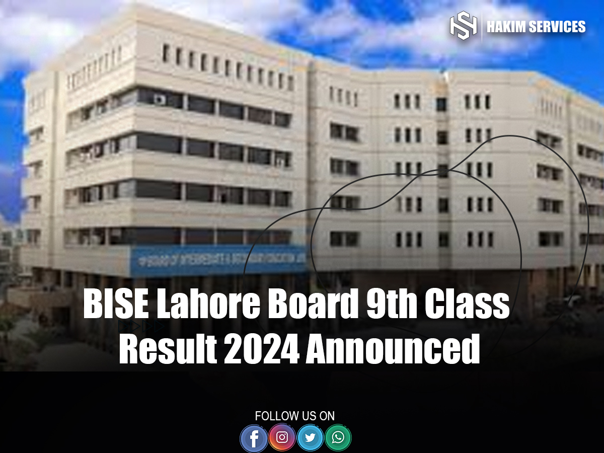 BISE Lahore Board 9th Class Result 2024 Announced