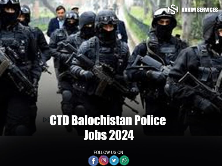 CTD Balochistan Police Jobs 2024